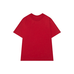 Blue Crew Neck Short Sleeve T-Shirt Solid Color Knitted Fabric Casual Style Adult Unisex Regular Fit - Product Image 4