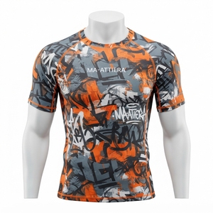 Camiseta de Compresión para Hombre, Manga Corta, Estilo Bape, Ropa Deportiva, Camiseta con Gráficos, Ropa Deportiva para Entrenamiento - Product Image 3