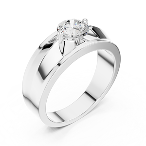 Bague de déclaration moderne pour homme en or jaune avec diamant de laboratoire – Bijou de mariage large et contemporain avec diamant - Product Image 4