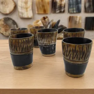 Taza de cuerno de buey de la mejor calidad, regalo único de vajilla vikinga, taza de cuerno pequeña estilo vikingo para beber de forma medieval, al mejor precio. - Product Image 5