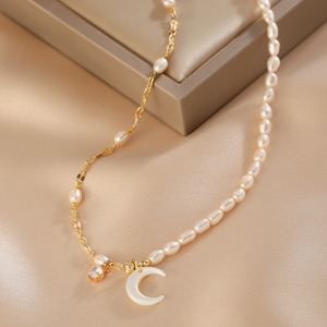 Collar de Perlas de Agua Dulce Natural con Cadena de Suéter de Alta Gama de Moda Irregular Estilo Chica Francesa, Collar de Perlas para Clavícula - Product Image 4