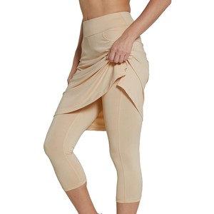 Jupe crayon modeste pour femme, taille haute, couleur unie, poches, respirante, en nylon tricoté, décontractée, toutes saisons, mini, écologique - Product Image 6