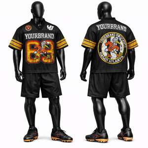 เสื้อฟุตบอลอเมริกันแบบสั่งทำขายดีที่สุด ระบายอากาศได้ดี แห้งเร็ว พิมพ์ลายแบบซับลิเมชั่นตามสั่ง - Product Image 1