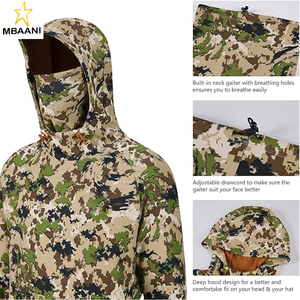 Sweat-shirt polaire de pêche pour homme avec cache-cou, résistant à l'eau, pour la chasse - Product Image 3