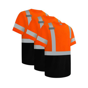 Men's High Visibility Safety T-<b>Shirts</b> Reflective Construction Work Wear with <b>Black</b> Bottom <b>Tee</b> <b>Shirts</b> - Product Image 3