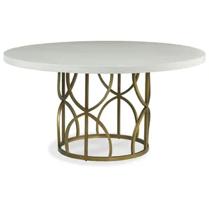Mesa de Centro de Metal de Alta Calidad con Acabado Interior de Lujo, Mesa de Centro Hecha a Mano de Lujo con Marco de Metal Dorado Moderno - Product Image 3