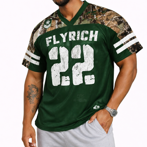Camiseta de Fútbol Americano para Hombre al por Mayor, Camuflaje RealTree, Manga de Malla de Poliéster, Uniforme Deportivo, Ropa de Equipo Personalizada, Fabricante OEM a Granel - Product Image 4