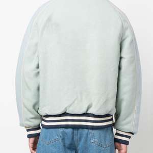 เสื้อแจ็คเก็ตเบสบอลหนังแท้ปักลายโลโก้ตามสั่งสำหรับผู้ชาย แขนยาว ทรงบอมเบอร์  แบบยูนิเซ็กส์  คอตั้ง  สำหรับฤดูหนาว - Product Image 6