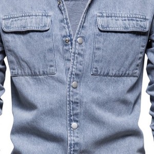 Veste en jean unisexe à prix abordable, respirante, avec logo personnalisé, très vendue, confortable, style décontracté, à capuche, streetwear - Product Image 2