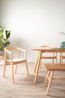 Silla de Comedor Moderna y Contemporánea con Patas y Respaldo de Madera Maciza Resistente para Hogar, Oficina, Apartamento y Comedor
