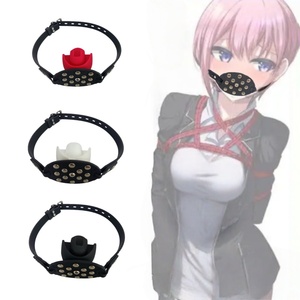 Juguete sexual BDSM <span class=keywords><strong>de</strong></span> silicona con forma <span class=keywords><strong>de</strong></span> rosa, mordaza <span class=keywords><strong>de</strong></span> bola transpirable con boca abierta para sumisión y dominación. - Product Image 3