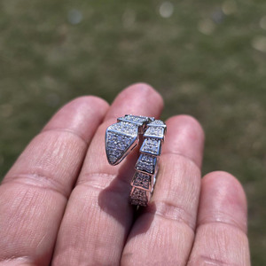 Anillo de eslabones cubanos con moissanita de corte redondo, estilo Iced Out, de plata de ley 925, anillo bypass, estilo Hip Hop, regalo de aniversario para esposo - Product Image 5