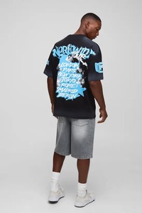 mens oversized boxy fit t shirt drop shoulder loose fit heavy cotton streetwear blank tshirt custom logo supplier - Product Image 5