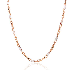 Cadena de oro rosa de 18 quilates para hombre, tamaño regular, collar de oro real para hombre, elegante, de eslabones sólidos, joyería fina, clásico, de lujo. - Product Image 4