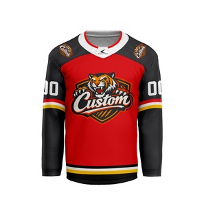 Camisetas de Hockey sobre Hielo Ligeras, Transpirables, con Diseño a Cuadros, Servicio OEM Personalizado, Bordadas, Sublimadas, con Tejido Elástico en Cuatro Direcciones - Product Image 1