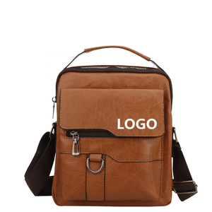 Sac à dos messager décontracté pour homme en cuir PU, grand, avec fermeture éclair, imperméable, antivol, pour le sport en plein air, sac à bandoulière, lettre - Product Image 4