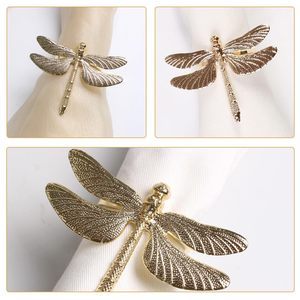 Anillos y Porta Servilletas de Metal con Diseño de Libélula Dorada de Lujo para Mesa de Comedor, Bodas, Fiestas, Decoración de Playa y Hogar - Product Image 4