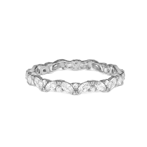 Marquise & Round Lab Diamond Band 9K 10K 14K 18K Solid Gold Vintage Engagement Ring Full Eternity Diamond Band Anniversary Band - Product Image 1