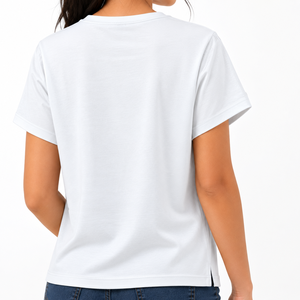 Women's 100 Cotton V Neck Paisley Print T-Shirt Short Sleeve Casual OEM ODM Manufacturer - Product Image 3