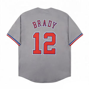 Camiseta de béisbol transpirable de alta calidad para hombre, manga corta, a rayas, poliéster transpirable, mecanismo de corte automatizado - Product Image 2