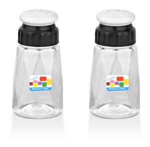 Reliance Plast Plastic Spice <b>Shakers</b> Set with Black Lid and White Dispenser Top for Kitchen Use - Product Image 1
