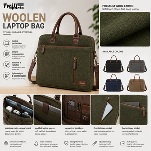Sac d'ordinateur portable promotionnel personnalisé, durable, classique, écologique, multifonctionnel, en feutre de laine doux - Product Image 6