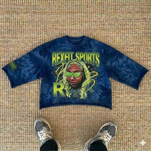 REXFIT SPORTS Men's Oversized Crop T-Shirt Short Sleeve O-Neck Streetwear Photo Print Jersey Fabric Dtreetwear Style <b>Tee</b> - Product Image 5