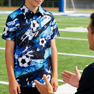 เสื้อโปโลกอล์ฟเยาวชนแบบซับลิเมชั่น เสื้อทีมสั่งทำพิเศษ แขนสั้น ระบายอากาศได้ดี เสื้อกีฬาประสิทธิภาพสูง - Product Image 4