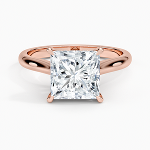 Bague de fiançailles solitaire en moissanite taille princesse 2 carats avec sertissage d'accentuation - Product Image 5