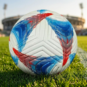 Soccer Ball White Blue Red Pattern Training Durable Inflated <b>Packing</b> <b>football</b> - Product Image 5