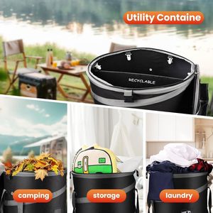 Cestino per Rifiuti Pop-Up Resistente con Divisorio Rimovibile, Contenitore Pieghevole per Campeggio, Lavanderia, Giardino e Esigenze di Stoccaggio Acqua - Product Image 2