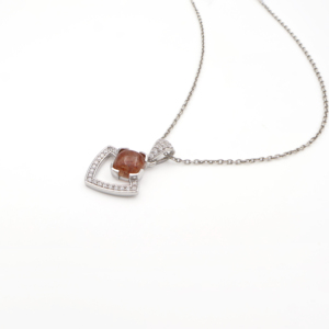 Ensemble pendentif et boucles d'oreilles en argent sterling 925 avec quartz cerise naturel, plaqué rhodium, bijoux fins OEM ODM - Product Image 5