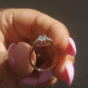 Anillo de compromiso de oro rosa con diamante ovalado de 1,5 quilates, engaste de púas, joyería fina romántica para mujer - Product Image 2