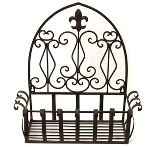 Handmade Iron Decorative Wall <b>Basket</b> <b>for</b> Hanging Artificial <b>Flowers</b> Greenery Farmhouse Living Room Decoration - Product Image 1