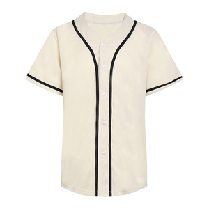 Camiseta de Béisbol Unisex de Manga Corta, Color Sólido, Cierre de Botones, Poliéster, Ropa Deportiva para Adultos - Product Image 1