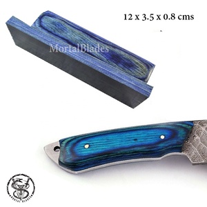 Escamas de cuchillos de madera laminada azul eléctrica, piezas de fabricación de cuchillos, piezas de madera en blanco, Material de herramienta artesanal personalizado para fabricación de cuchillos, 1 par - Product Image 5