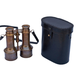 Binoculares Náuticos Antiguos de Latón con Caja de Cuero, Telescopio Monocular de Bolsillo, Decoración Marítima, Artículo Óptico Coleccionable Vintage - Product Image 1