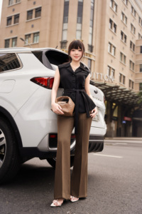 Pantalones de Traje Elegantes para Mujer, Color Marrón, Cintura Alta, Corte Acampanado, Pierna Ancha, Estilo Formal para Oficina, ALVA - Product Image 2
