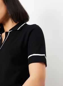 Camiseta polo ecológica para mujer, tela orgánica, cómoda para uso diario, cuello acanalado de diseño. - Product Image 2