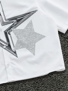 Camiseta Unisex de Manga Corta con Estampado de Graffiti, Estilo Urbano, Casual, Holgada, con Diseño Artístico, para Hombre - Product Image 5