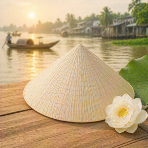 ของตกแต่งผนังภายใน หมวกทรงกรวยเวียดนาม หมวกกันแดดสานจากไม้ไผ่ วัสดุธรรมชาติ เป็นมิตรกับสิ่งแวดล้อม สไตล์เอเชีย ของตกแต่งบ้าน - Product Image 4