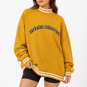 เสื้อสเวตเชิ้ตคอเต่าผู้หญิงรุ่นใหม่ ผ้าเฟรนช์เทอร์รี่พรีเมียม ปลายแขนริบบิ้น ปักโลโก้ตามสั่ง และรับผลิตแบรนด์ส่วนตัว - Product Image 1