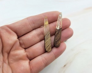Natural Wood Resin Pendant Necklace Artistic Epoxy Jewelry Gift Handcrafted Resin and Wood Pendant Fashion Necklace - Product Image 2