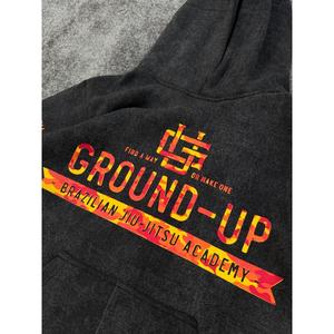 เสื้อฮู้ดดี้โอเวอร์ไซส์ผู้ชายแบบฟอกสีพร้อมโลโก้และซิปสั่งทำพิเศษ - Product Image 1