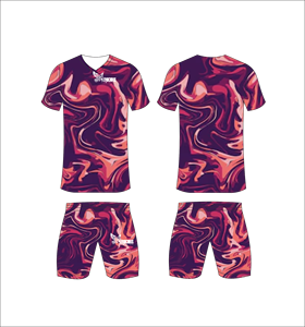 Conjunto de Uniforme de Fútbol Personalizado por Sublimación en Morado y Rosa, Transpirable, para Entrenamiento, Venta al Por Mayor, Secado Rápido - Product Image 2