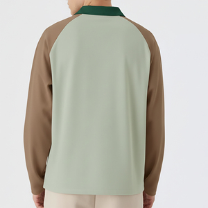 Chemises pour hommes 100 % coton, color block, manches courtes, coupe ample, avec logo imprimé par transfert thermique personnalisé, style hip-hop, poche – Meilleures ventes - Product Image 2