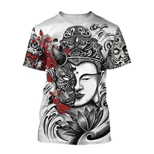 Wholesale Men's High Street Style Digital Printing Polyester Cotton Blend <b>Shirts</b> Short Sleeve Regular Fit Quick Dry Solid - Product Image 3