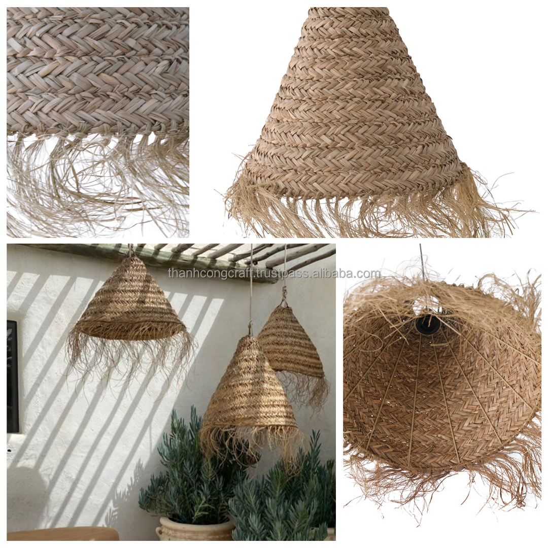 Seagrass Pendant Light Shade - Moroccan Handmade Natural Rattan
