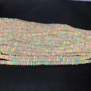 Cuentas de ópalo etíope de 16 pulgadas de calidad AAA, cuentas de ópalo de fuego de 3,5-5mm, piedras preciosas naturales - Product Image 1