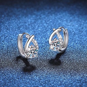 Good Quality VVS <b>Moissanite</b> Diamond <b>Earrings</b> for Wedding Bridal Party Anniversary Birthday Gift and Special Occasion Jewelry - Product Image 3